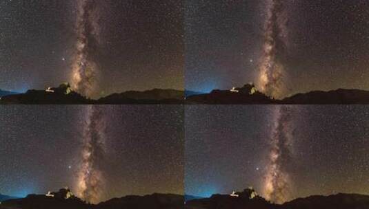 西藏阿里古格王朝银河星空延时高清在线视频素材下载