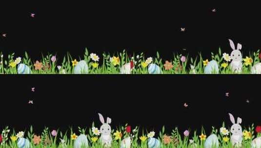 草丛里的小兔子高清在线视频素材下载