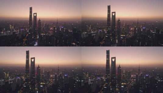 上海陆家嘴金融城航拍风光4K高清在线视频素材下载