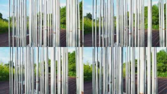 抽象城市雕塑钢管高清在线视频素材下载