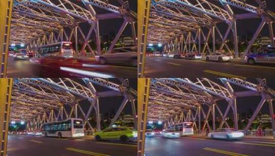 上海外白渡桥车流4K延时高清在线视频素材下载