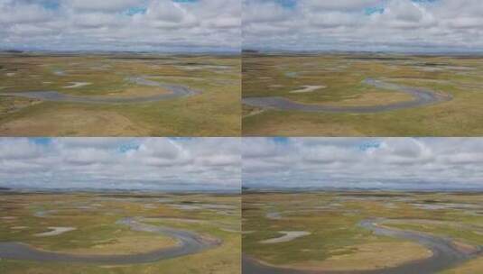 航拍玛多县黄河乡湿地高清在线视频素材下载