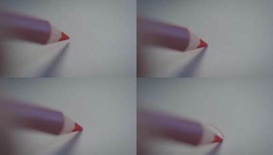 红色铅笔在画画高清在线视频素材下载