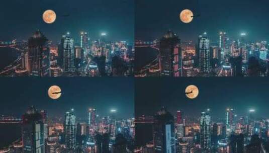 城市-夜空高清在线视频素材下载