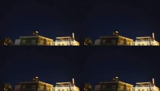 小房子上方的夜空高清在线视频素材下载