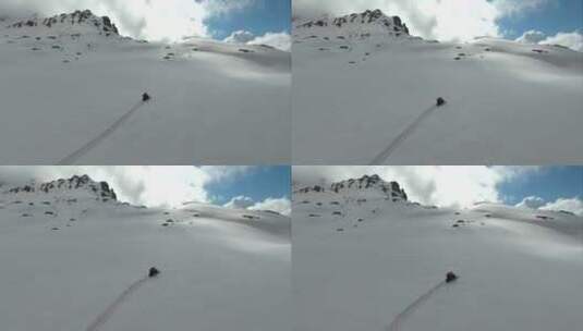 雪上雪山的雪车高清在线视频素材下载