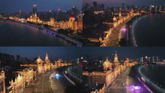 上海疫情城市空荡夜景合集高清在线视频素材下载