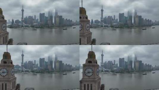 上海解封航拍高清在线视频素材下载
