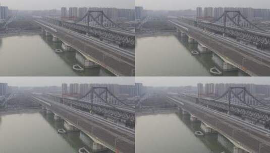 杭州彭埠大桥航拍高清在线视频素材下载