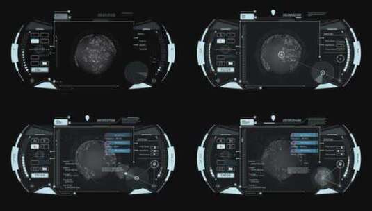 科技风格HUD屏幕界面交互系统未来科幻大屏4高清在线视频素材下载