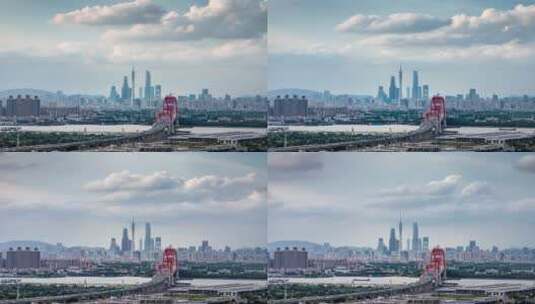 广州新光桥城市风光建筑4K延时高清在线视频素材下载