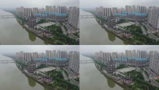 城市航拍湖南湘潭湘乡城市建设高清在线视频素材下载