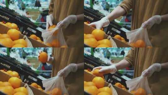 挑选橙子的顾客高清在线视频素材下载