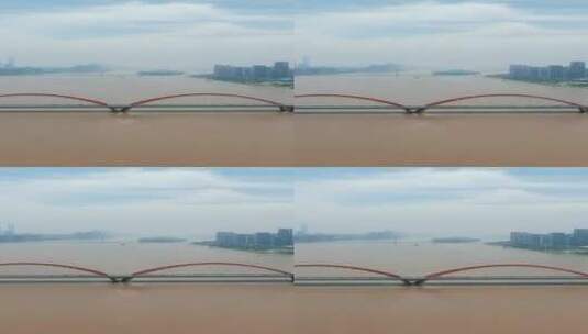 城市航拍湖南长沙福元路湘江大桥高清在线视频素材下载