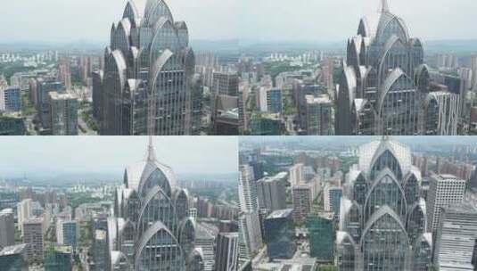 宁波南部商务区城市建筑航拍高清在线视频素材下载