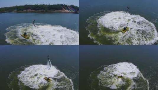 水上飞行器表演高清在线视频素材下载