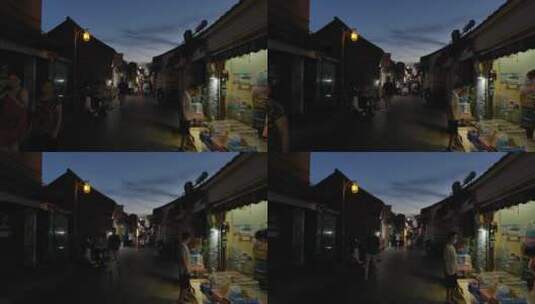 扬州东关街傍晚风景高清在线视频素材下载