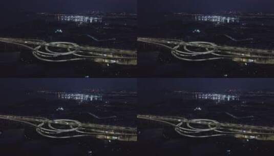 广州市南沙大桥城市交通夜景高清在线视频素材下载