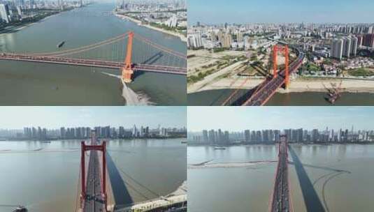 4K高清可商用武汉市鹦鹉洲大桥高清在线视频素材下载