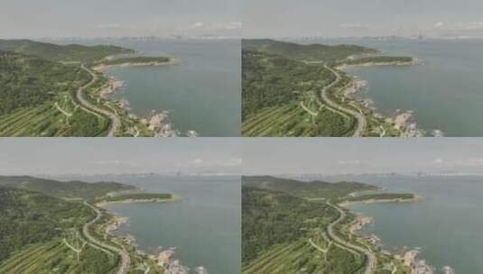 青岛环岛路航拍高清在线视频素材下载