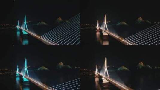 宜昌夷陵长江大桥·夜色高清在线视频素材下载