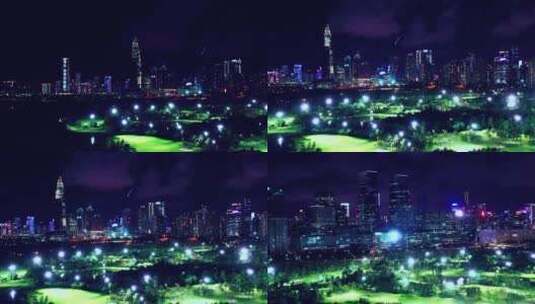 深圳沙河高尔夫球场夜景高清在线视频素材下载