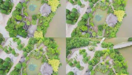 南宁五象湖公园航拍风光高清在线视频素材下载