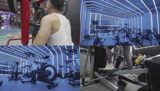 健身房锻炼身体健身瘦身高清在线视频素材下载