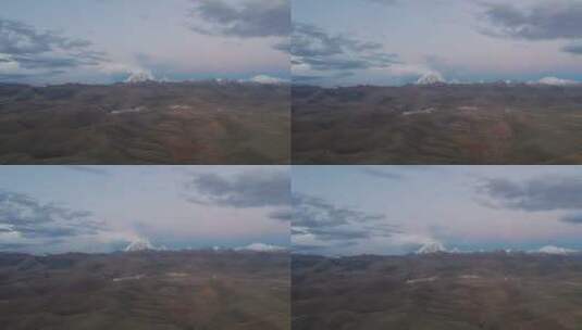 四川甘孜雅拉雪山日落航拍高清在线视频素材下载