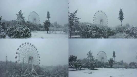 【航拍】东湖之眼雪景01高清在线视频素材下载