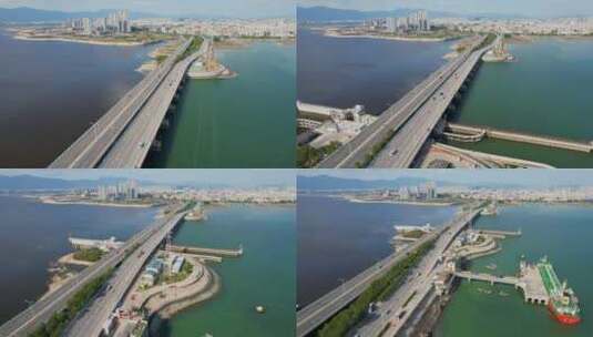 厦门航拍新阳大桥景观高清在线视频素材下载