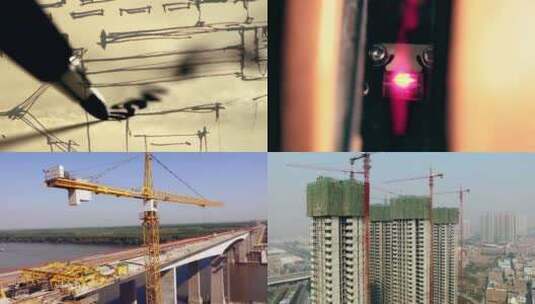 中国城建塔吊施工图纸方案建筑师高清在线视频素材下载