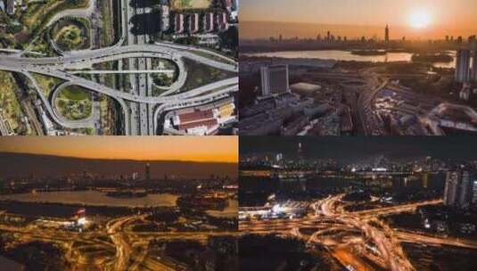 南京大桥【白天和夜景】高清在线视频素材下载