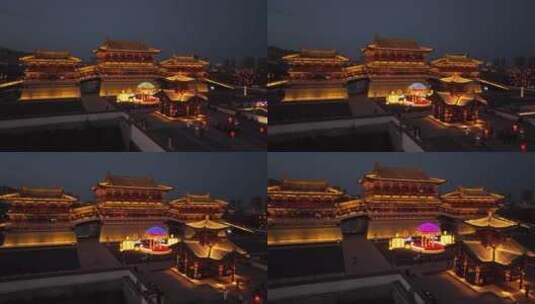 隋唐洛阳城九洲池航拍高清在线视频素材下载