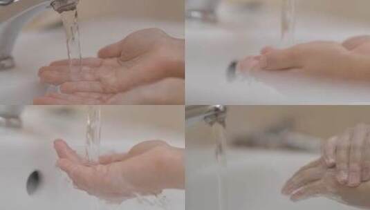 4K洗手消毒、洗手液、洗手方法步骤高清在线视频素材下载