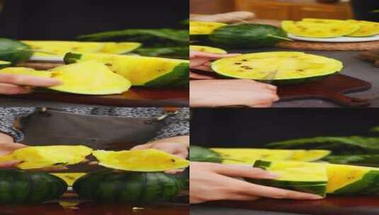 黄瓤西瓜高清在线视频素材下载