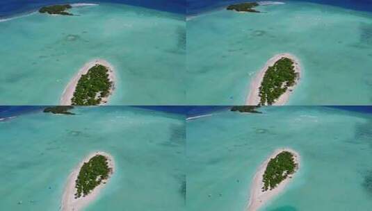 航拍大海中的岛屿高清在线视频素材下载