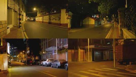 夜晚寂静空荡的街道市区高清在线视频素材下载