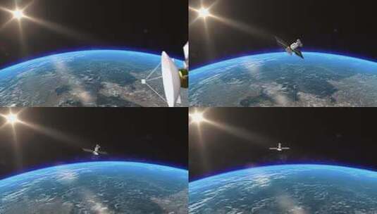 卫星在轨飞行地球空间高清在线视频素材下载