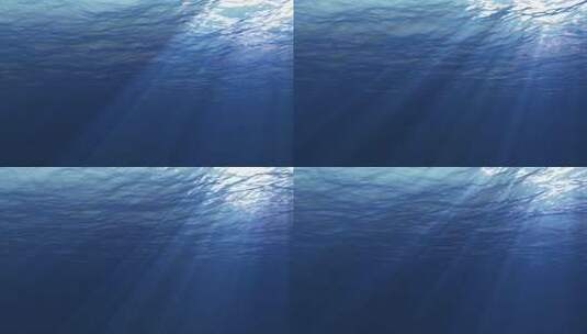 神秘水底世界大海水面下光线投射高清在线视频素材下载