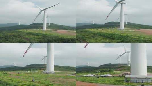 户外新能源风力发电唯美空镜竖屏航拍高清在线视频素材下载