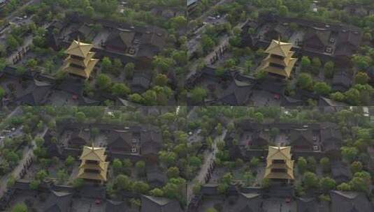 上海松江广富林文化遗址景点航拍高清在线视频素材下载