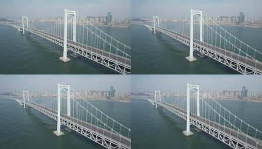 原创 大连星海湾跨海大桥航拍景观高清在线视频素材下载