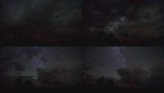 夜晚星空风云延时拍摄高清在线视频素材下载