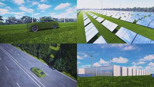 新能源汽车  绿色发展  电动汽车高清在线视频素材下载