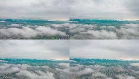 桂林城市云海云雾缭绕航拍移动延时高清在线视频素材下载
