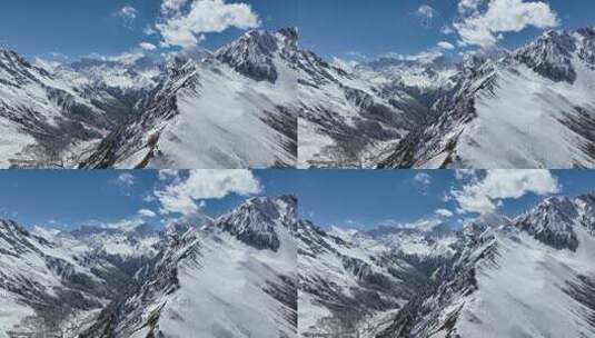 西藏日喀则市吉隆县夏村纯净雪山航拍空境高清在线视频素材下载