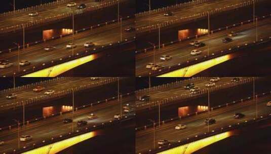夜晚城市道路汽车交通景观高清在线视频素材下载