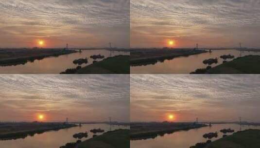 中国广东省广州市海鸥岛南沙大桥高清在线视频素材下载