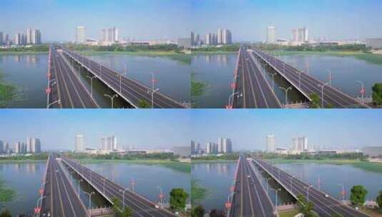 江苏省扬州市明月湖城市环境高清在线视频素材下载